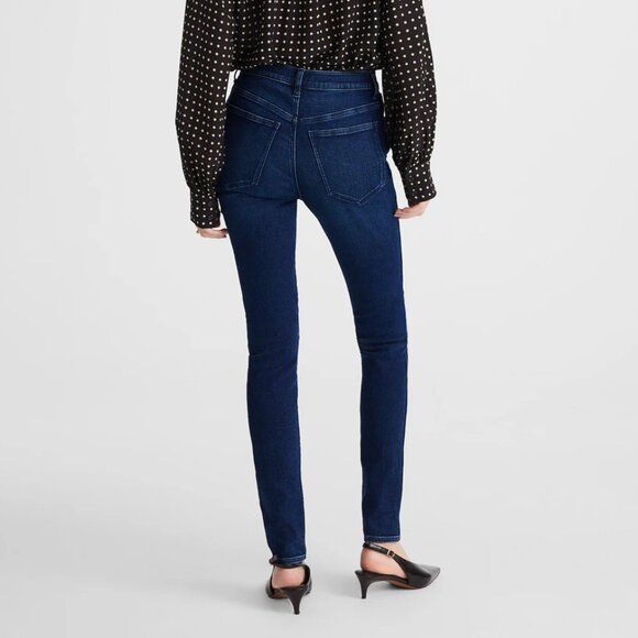 Madewell 10" High-Rise Waisted Skinny Dark Wash Rinse Jeans 00 - Picture 3 of 6